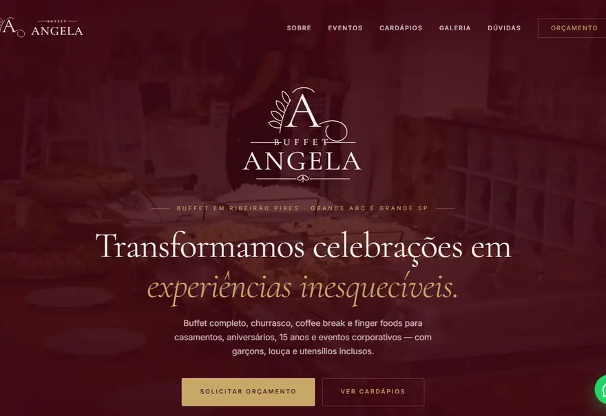 Site da Buffet Angela — projeto de web design da BoOris Lab