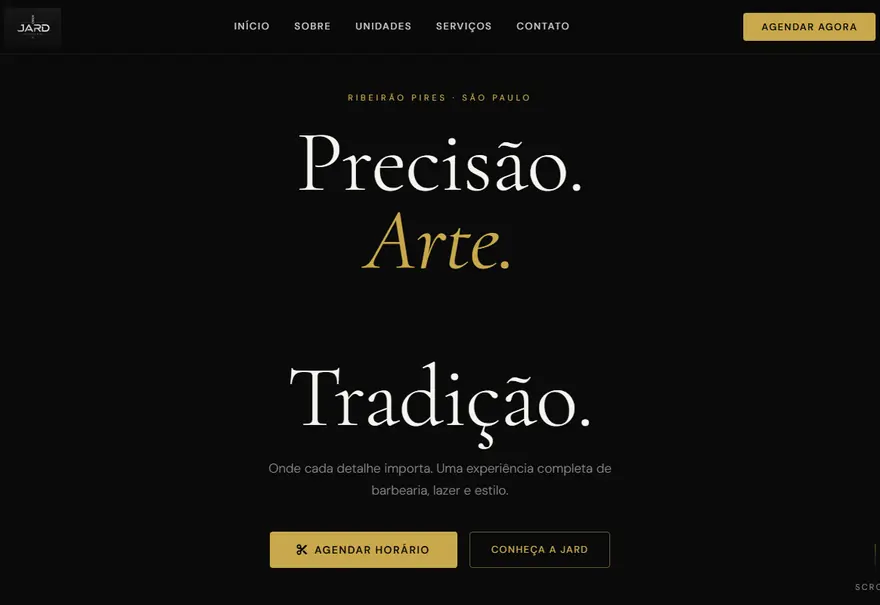 Site da Jard Barbearia — projeto de web design da BoOris Lab