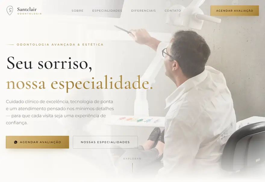 Site da Saint Clair — projeto de web design da BoOris Lab